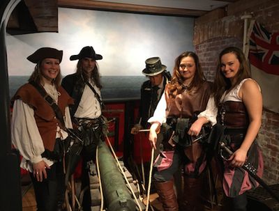 The pirate crew at Pirate Family Sunday at the International Maritime Museum Hamburg